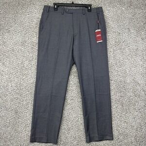 NEW Alfani Dress Pants Mens Size 36x30 Gray Performance Stretch Slim-Fit Pockets